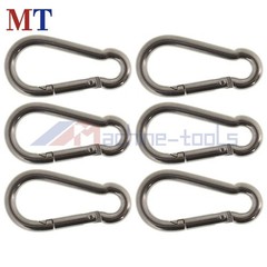 Stainless Steel 304 Spring Snap Hook Carabiner Clips 264 Lbs Set Of 6