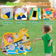 Giant 3-in-1 Bean Bag Toss Game for Kids, Toddler Toys Soccer Goal Board, Dar…
