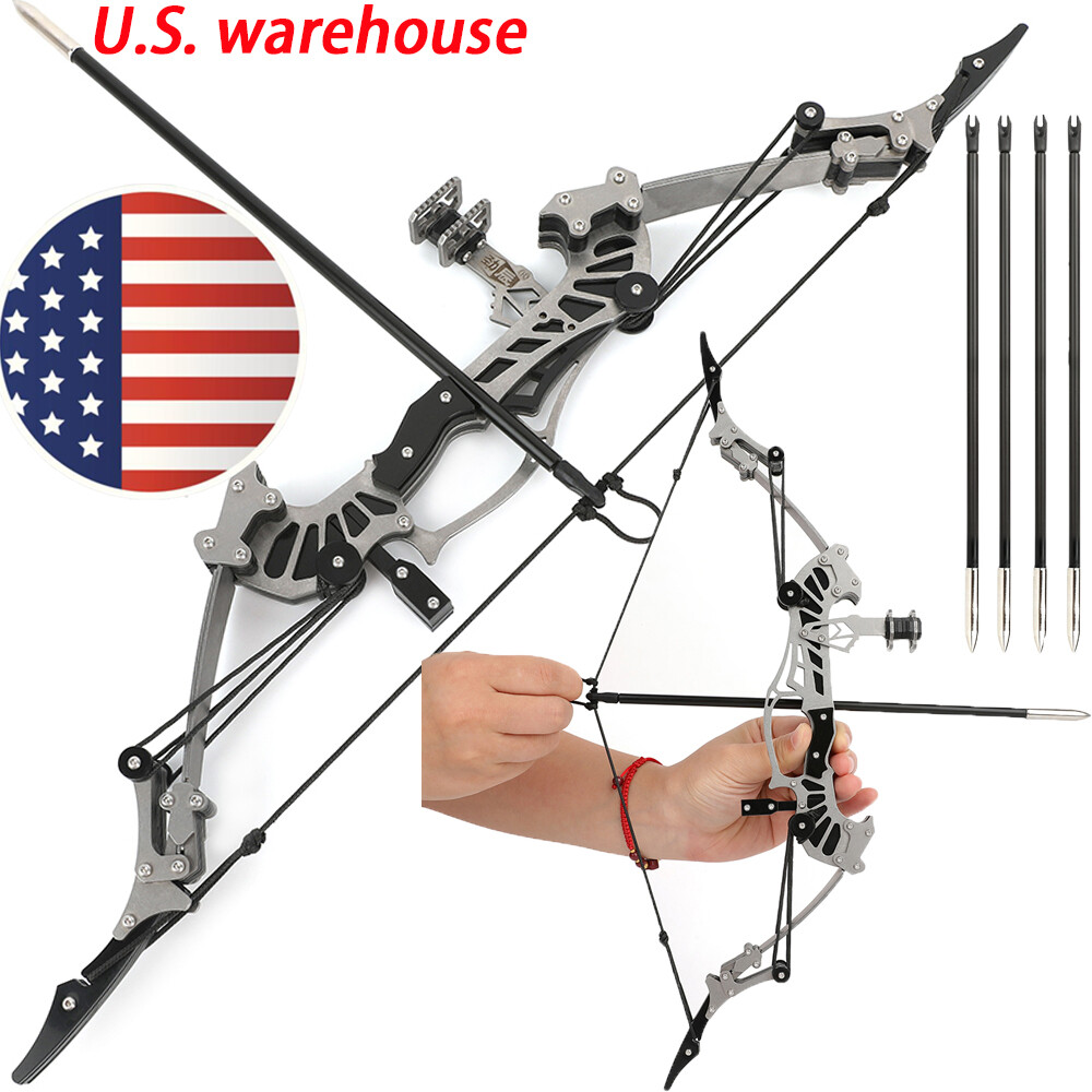 16″ Mini Compound Bow Arrows Set 16lbs Pocket Bow Archery Shooting Game Toy Gift