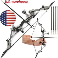 16″ Mini Compound Bow Arrows Set 16lbs Pocket Bow Archery Shooting Game Toy Gift