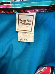 Women’s Vintage Western Plains Fringe Rodeo Shirt – Southwestern Pattern – Md
