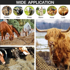 Knotless 5x5ft Round Bale Horses Hay Net 1.75″ Round for Livestocks Slow Feeder