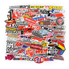 100PCS JDM Stickers Pack Car Motorcycle Racing Motocross Helmet Vinyl Decals Lot