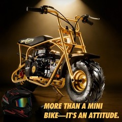 Oryxearth Golden War Bike 99CC Mini Bike 4-Stroke Gas PoweredCollector’s Edition