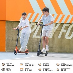 Electric Scooter for Kids Ages 8-12 150W E-Scooter Adjustable Heights Dual Brake