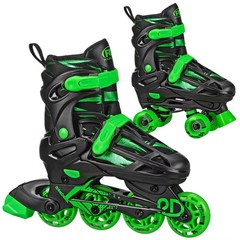 Roller Derby Green Wire Kids’ Inline-Quad Combo Skates – Black/Green (12-2)
