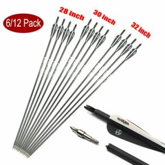 US 28/30/32 Inch Carbon Arrows OD 7.8mm Archery For Compound/Recurve Bow Hunting