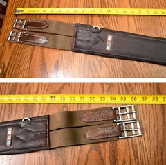 Voltaire, anatomical girth, brown, 58”, $460 for saddle
