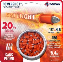 CROSMAN POWERSHOT 150 Count Pointed LEAD FREE 4.5mm .177 Caliber Air Pellets