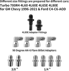 Transmission Lines – 70-Inch SAE Stainless Steel Braided 6AN Transmission Hos…