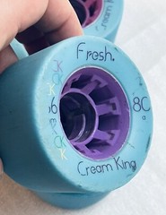 Longboard Wheels 66mm 80a by Fresh Cream King – Blue & Purple – Set of 4