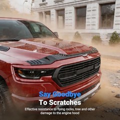 Hood Deflector Compatible with 2019-2026 Dodge Ram 1500 Hood Glossy Black