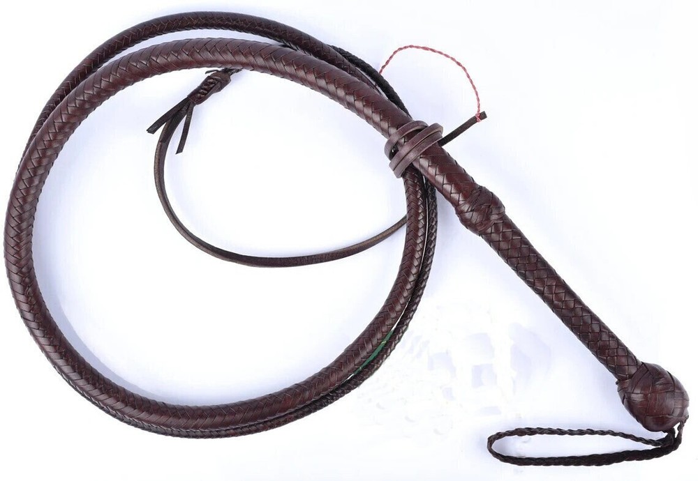 Genuine Cowhide Bull WHIP 04 TO 16 FEET Long 16 Plaits Brown Indiana Jones Whip