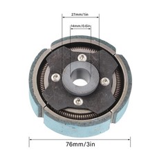76mm Clutch Flyweight Metal Alloy Rugged For 4 Stroke Gas Engine Bike