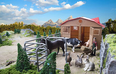 Kids Corral Fence Pasture Panel Gates Horse Farm Pretend Play Toy Gift