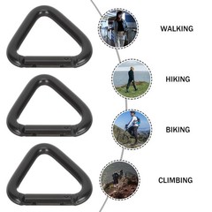 3 Pcs Aluminum Alloy Triangle Carabiner Clip Metal Climbing Color