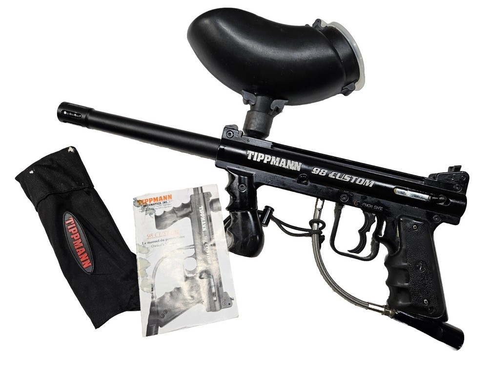 Tippmann Model 98 Custom Paintball Gun Double Trigger Barrel Sleeve Feeder Manua