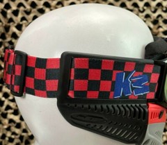 NEW KM Paintball Goggle Strap – Checkered Black/Red