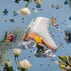 C7skates Premium Bleu Brume Quad Roller Skates for Youth and Adult