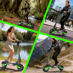 EOEOTWO Fast 30MPH Electric Scooter Adult 1200W 11″ Foldable Heavy Duty Escooter