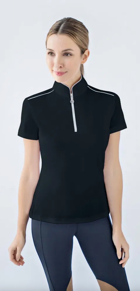 Chestnut Bay Performance Rider Sky Cool Short Sleeve-L-Black