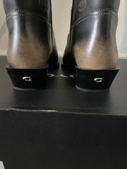 Coach Aria II Leather Western Cowboy Boots Black Floral Embroidery CCH76 US 9