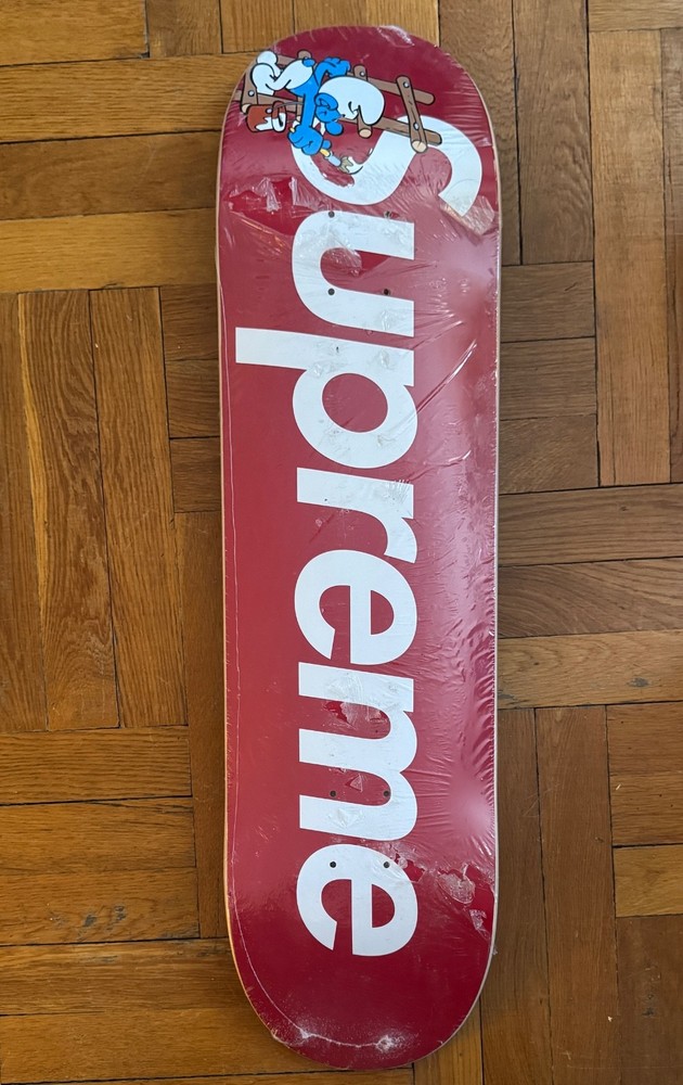 Supreme x Smurfs Skateboard Deck Red FW20 Brand New Sealed Scuffed