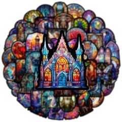 25Pcs Random Gothic Stained Glass Religious Art Waterproof Stickers