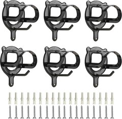 6 Sets Horse Bridle Rack Bracket Hooks Metal Halter Hanger with Tubes and Screws