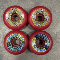 Vintage NEW Powell Peralta Rat Bones Skateboard Wheels 97a 60mm Maroon Red NOS