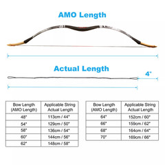 53″ Replacement Archery Bow String for Traditional Bow Longbow Recurve Bow Black