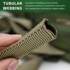 GM CLIMBING 1 inch MIL-W-5625 Nylon Tubular Webbing Milspecs 30 ft, Tan 499