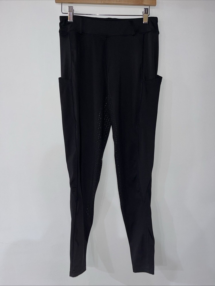 Turnhier Women’s Black Horse Riding Tights With Silicone Grip Size M
