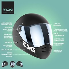 TSG Pass 2.0 Full Face Helmet , Downhill Skateboarding, M (56-58 cm), Gentle Red