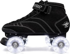 Bont Prostar Roller Skates Black Suede Size 9.5 Glow LED Wheels 83A Outdoor