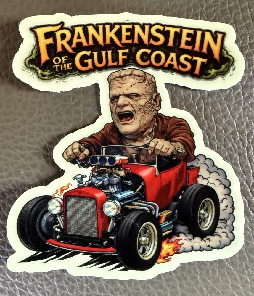 Frankenstein Of The Gulf Coast Stickers Glow In the dark