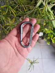 Aluminum Carabiner Clips – Set of 6- Black & Silver Carabiner Tactical Hook