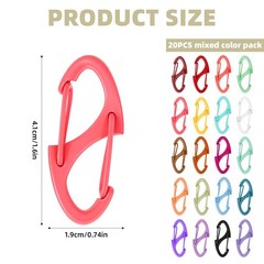 20 Pcs Alloy S Carabiner Clips, Dual Opening Design, Keychain Spring Snap Hoo…