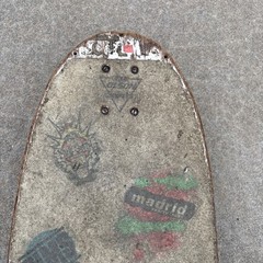 Vintage Sure-Grip International 80’s Skateboard Deck Kilroy Was Here Rasta Wheel