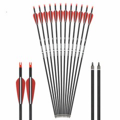 12Pk 26inch/28inch/30inch Mixed Carbon Arrow Hunting and Target Arrows Sp500 US