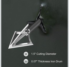 6pcs Fixed Blade Broadheads 125 Grain with Universal Wrench 420 Stainless Steel