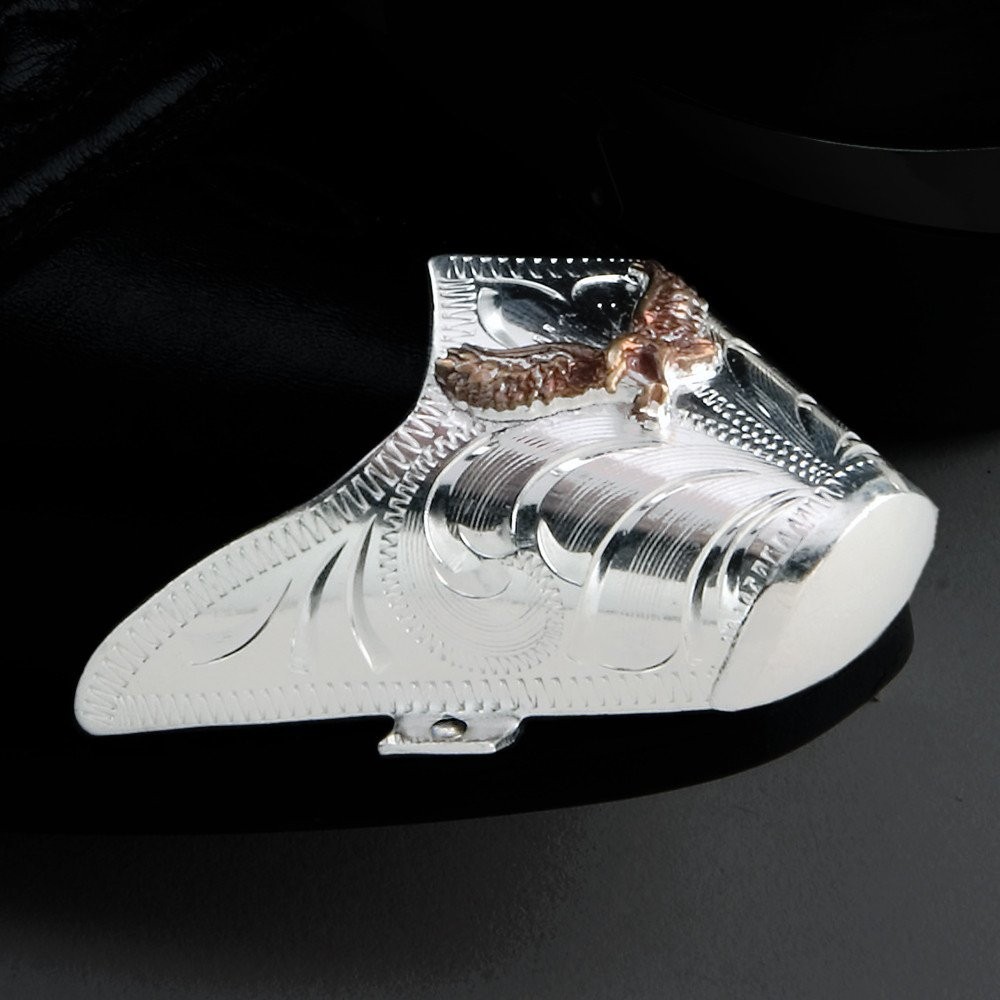 New! Western Cowboy Boot Tips Rand Cap- Eagle Silver Toe Tips – Pair / Set