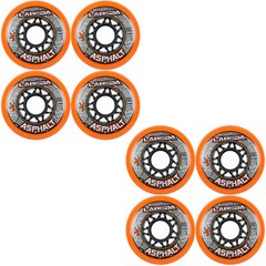 Labeda Gripper Asphalt Outdoor Inline Roller Hockey Wheels 76mm 85A 8-Pack Orang