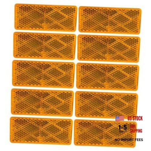 10x Amber Class A 70mmx30mm (2.75″x1.18″) Rectangular Reflector 10X AMBER