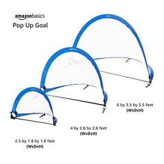Amazon Basics Portable Pop Up Soccer Goal Set for Kids, 2.5 feet, Blue