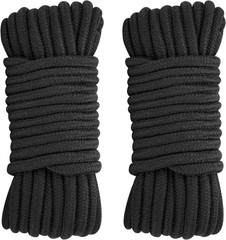 KINGLAKE 10MM Soft Cotton Rope 2 Pack 33Ft/10M Black Rope Thick Rope for Plant H
