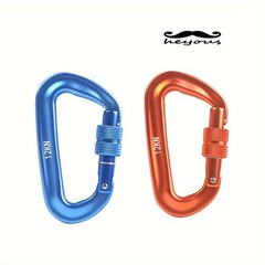 2/4Pack Twist Locking Carabiner Clips Heavy Duty 12 KN D Lock Aluminum Carabiner