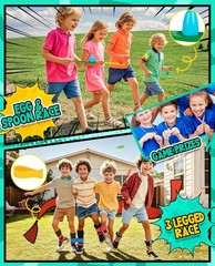 Eocolz Carnival Game Set Sack Race Egg Spoon 3-Legged Race Bands