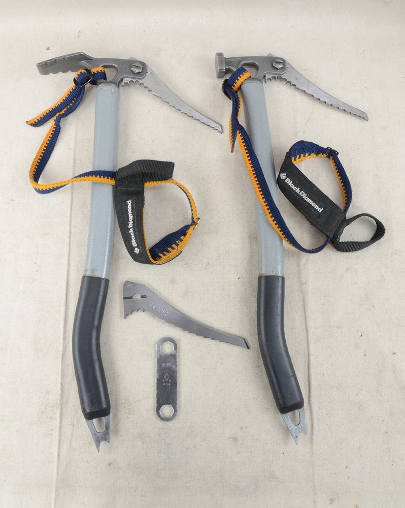 Black Diamond Shrike Ice Climbing Tools Axes 50cm – w/ Leashes – Vintage 1990’s