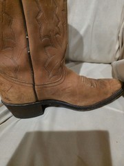 Vintage Dan Post Marlboro Men’s Cowboy Boots Brown Leather Western Size 8.5 D